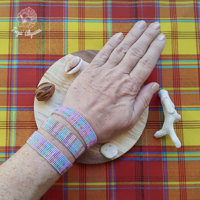 Madras Tissé (Large): Mauve / Rose / Anis / Turquoise