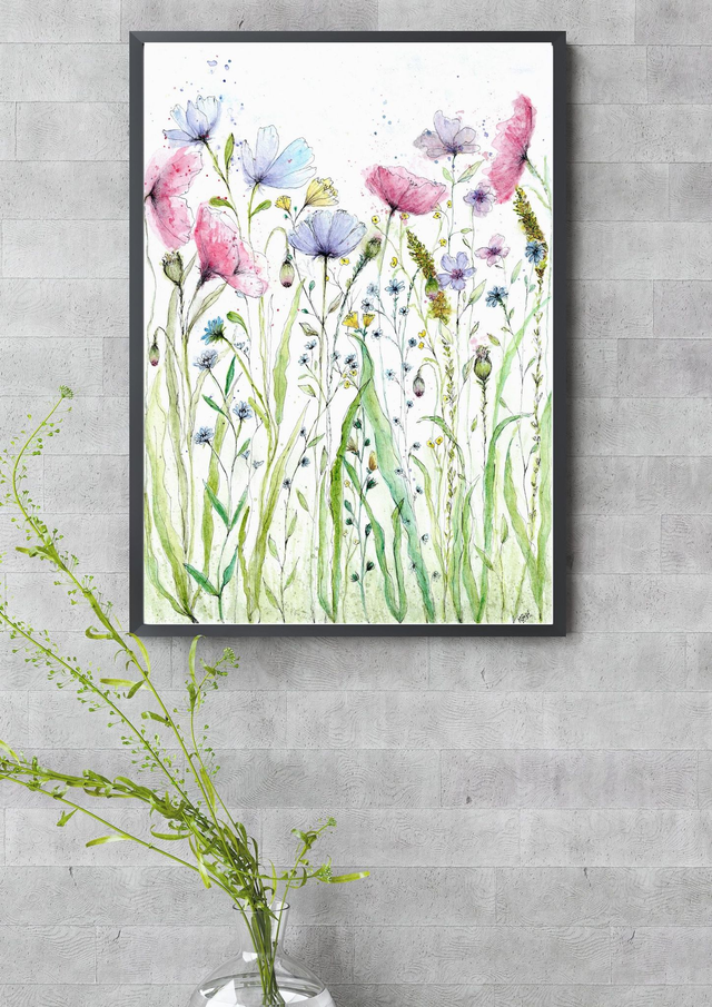 Watercolour Wildflower Garden (A4)