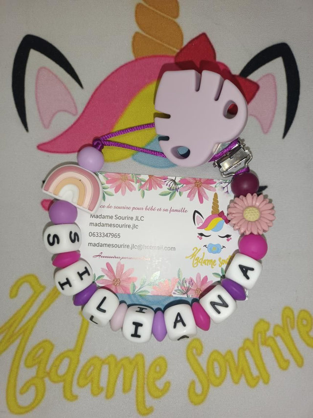 Attache tétine Arc-en-ciel +