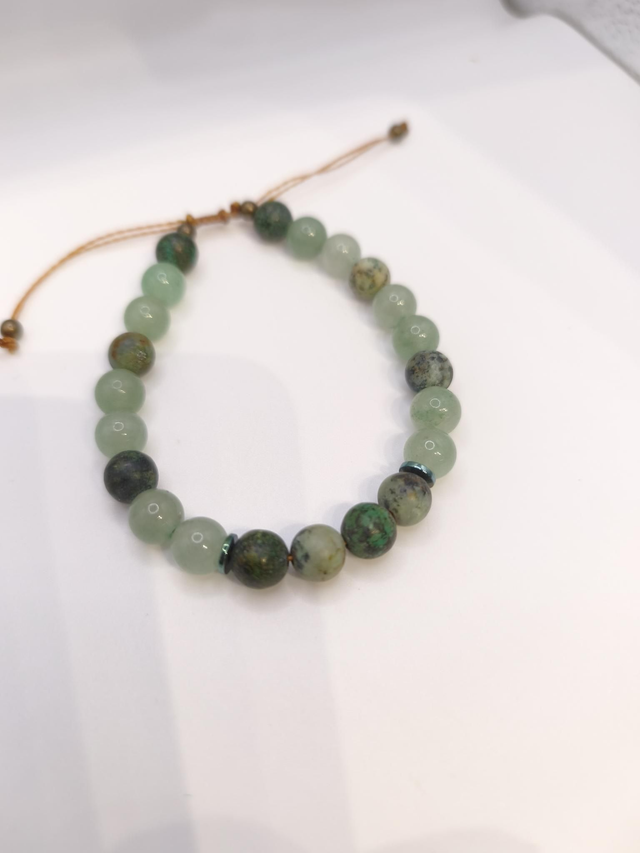 Bracelet homme aventurine et turquoise africaine
