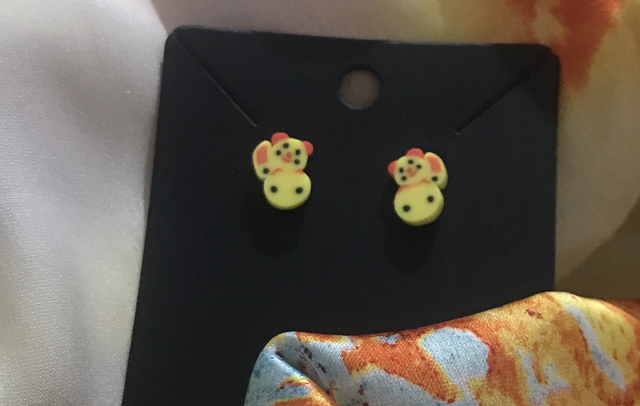 Children Yellow Earrings - Non Metal - CYE04 