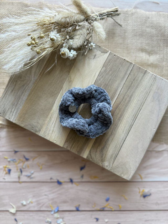 Chouchou tout doux gris à paillettes