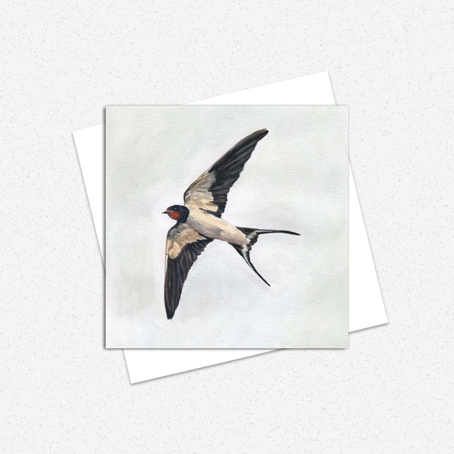 Flying Swallow Greeting Card