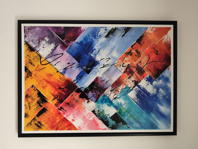 tableau Moderne fluorescent- art contemporain - art abstrait - tableau XL