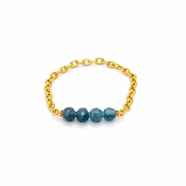 Bague chaîne Apatite bleue 