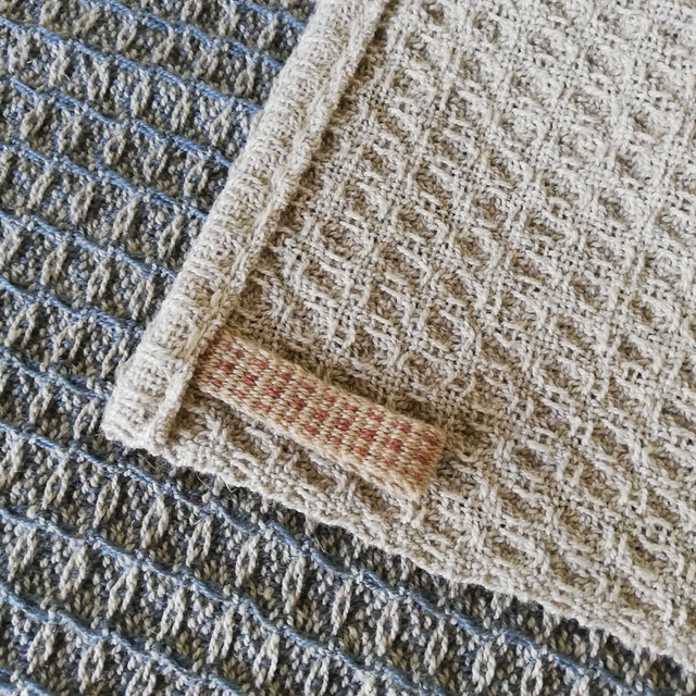 Lavette débarbouillette en coton-lin bio tissée main - 30x30cm