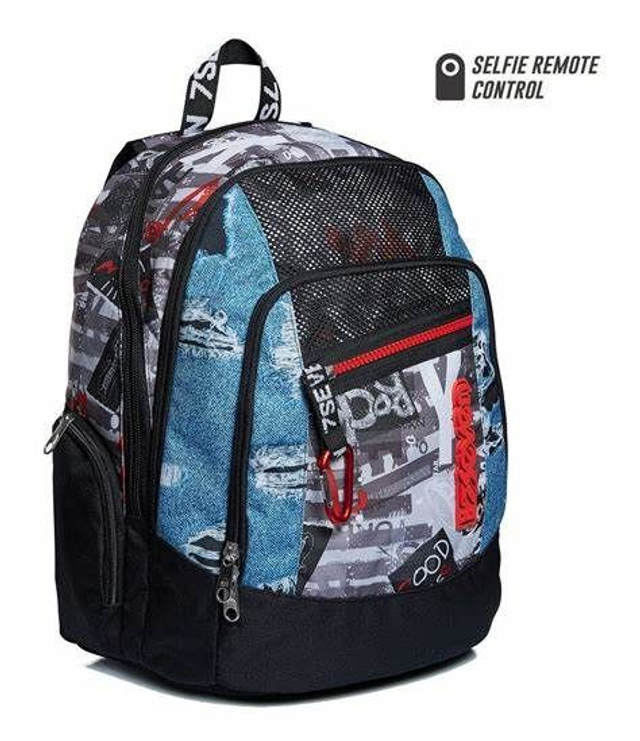 Zaino Scuola Seven Advanced Urban Rock Nero Selfie Remote Control