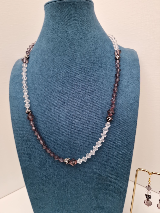 Parure Bijoux Trois Pièces Noires Blanches