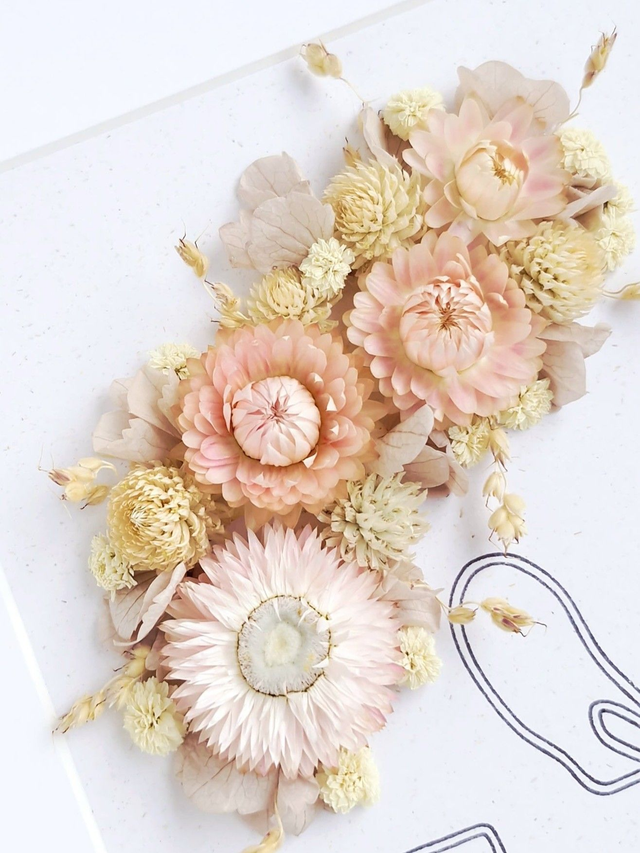 Cadre fleuri - Transmission Rose pastel