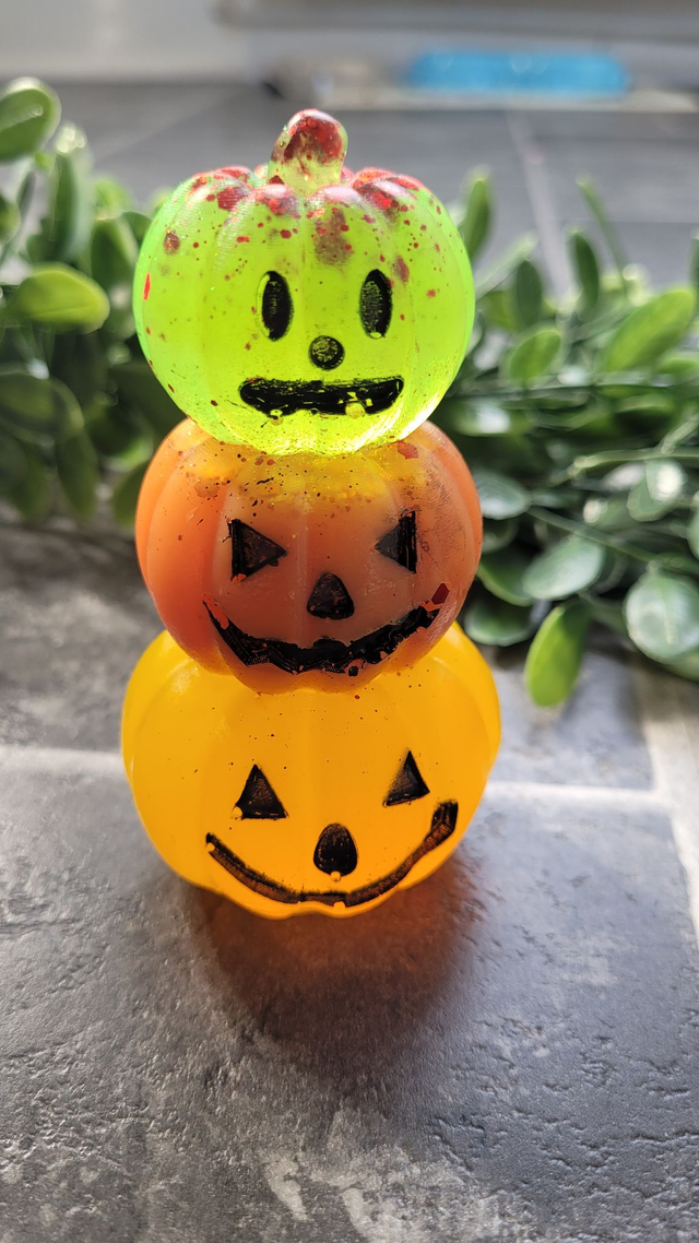 Stacked Pumpkin Ornament - Yellow, Orange, Green