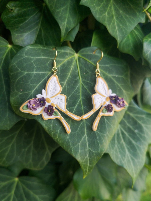 Collection Florale Prune du Jardin - Boucles d&#039;oreilles Apolline