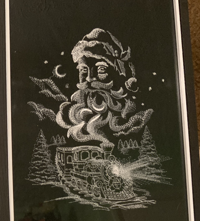 Santa in train smoke