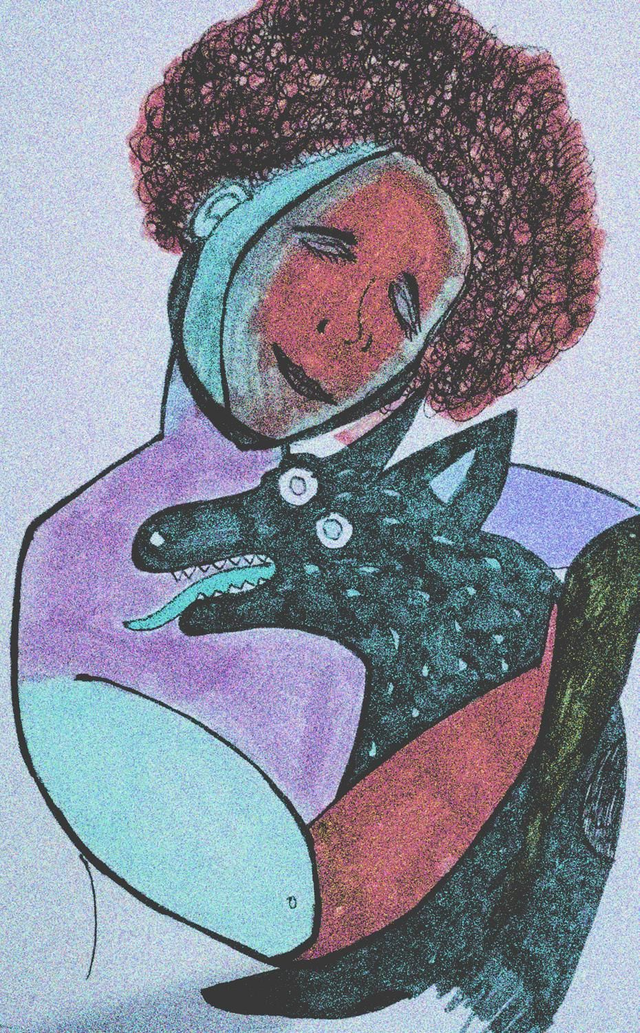 Carte postale - L’Enfant et le chien (Enzongo NGEKE)