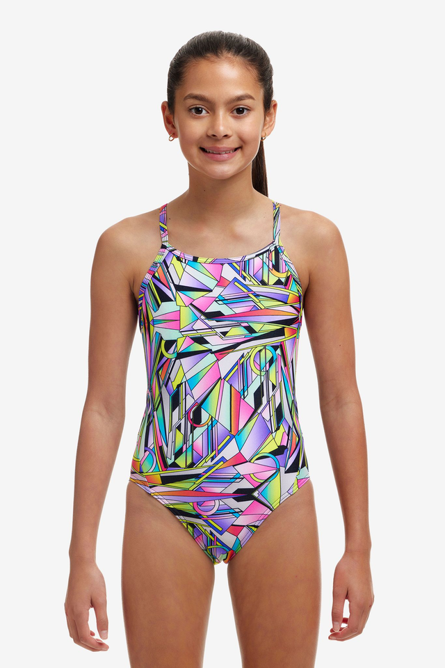 GIRL&#039;S FUNKITA SCISSOR KICK DIAMOND BACK ONE PIECE