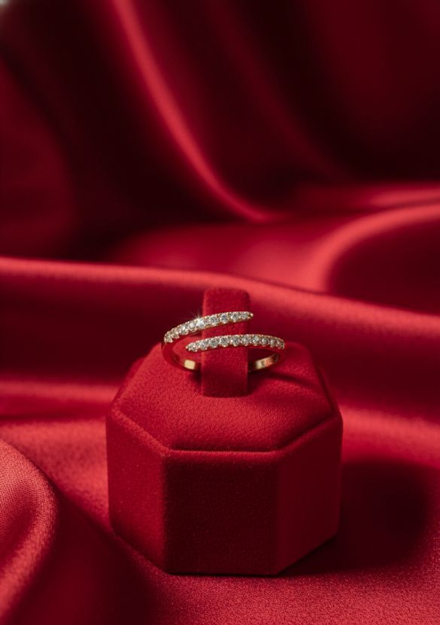 Anel Slim Cravejado Banhado Ouro 18k