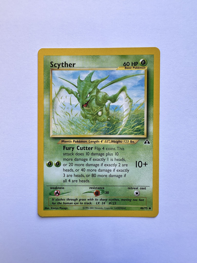 Scyther - Neo Genesis set (released December 2000 by Wizards of the Coast)