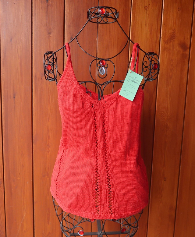Knitted Red Vest Top Size 10-12