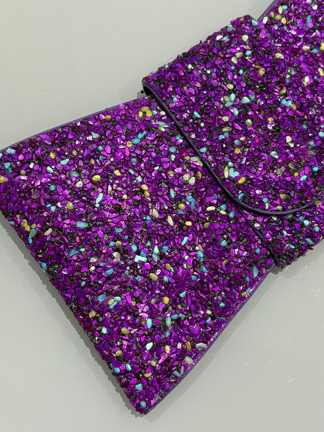 BOLSA/CARTEIRA LAÇO CASCALHO ROXO (S-411)