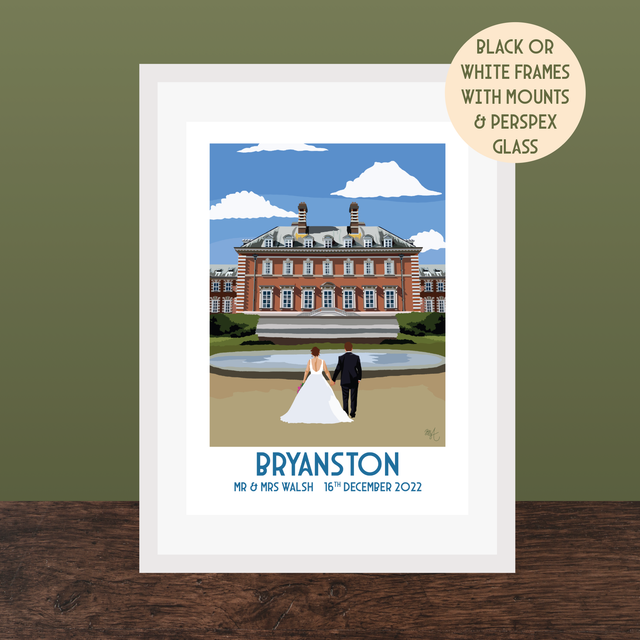 Bryanston School, Personalised Wedding Venue Print