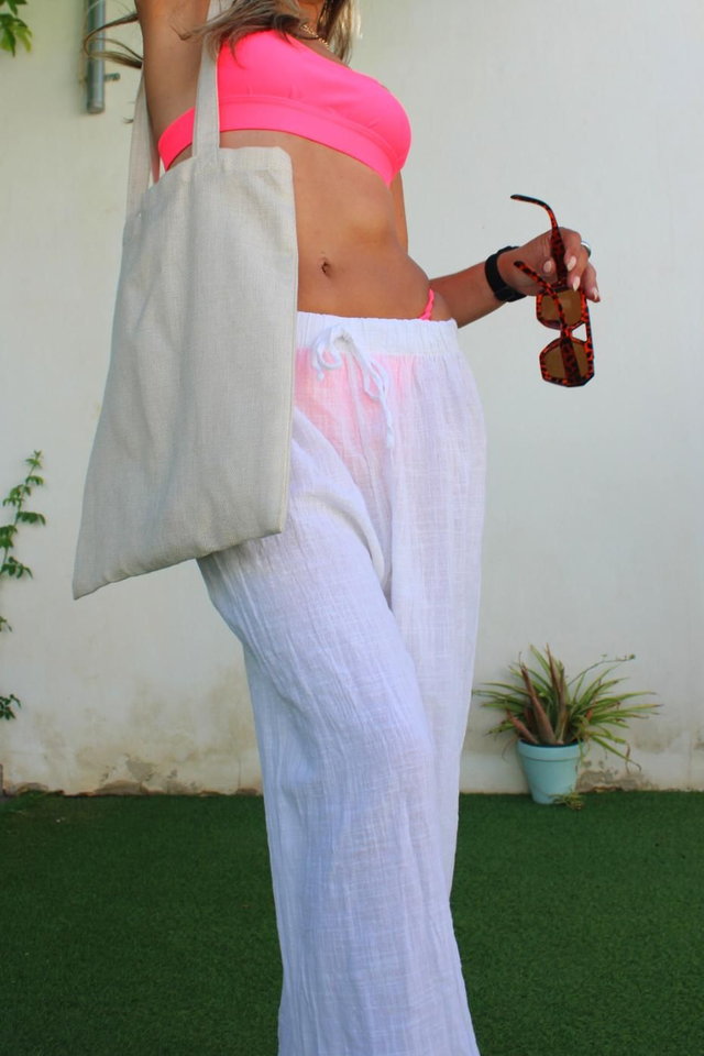 Pantalon Lino Blanco 