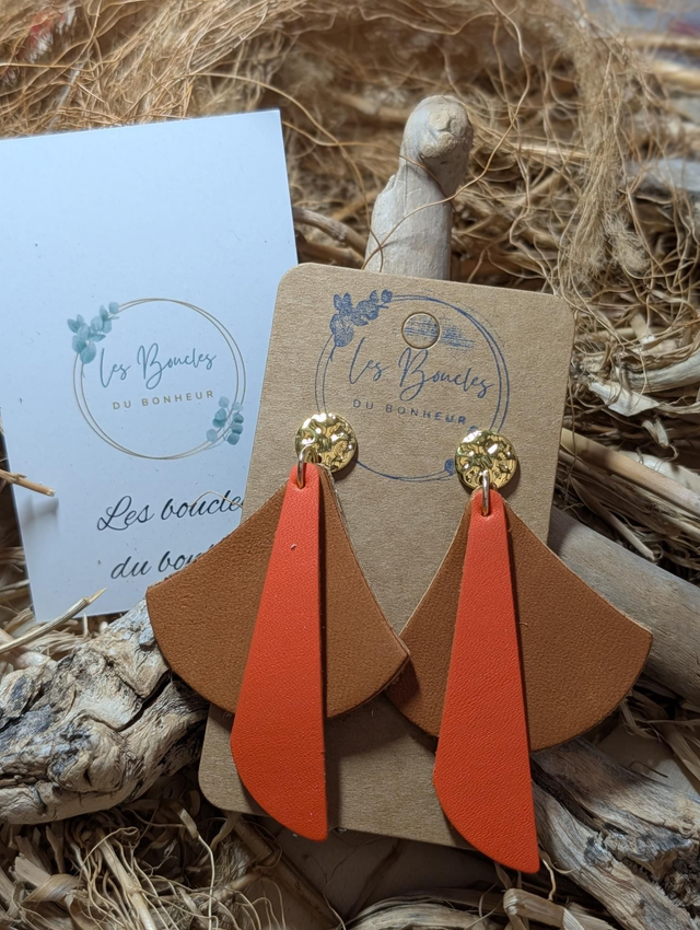 Boucles d'oreilles Georgia camel orange ge023