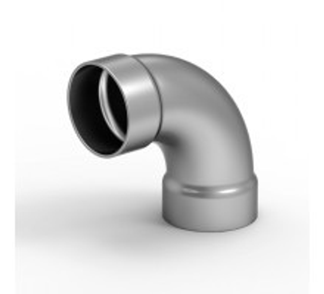 Koleno na madlo 50mm/90° pro vnější nasunutí imitace nerez