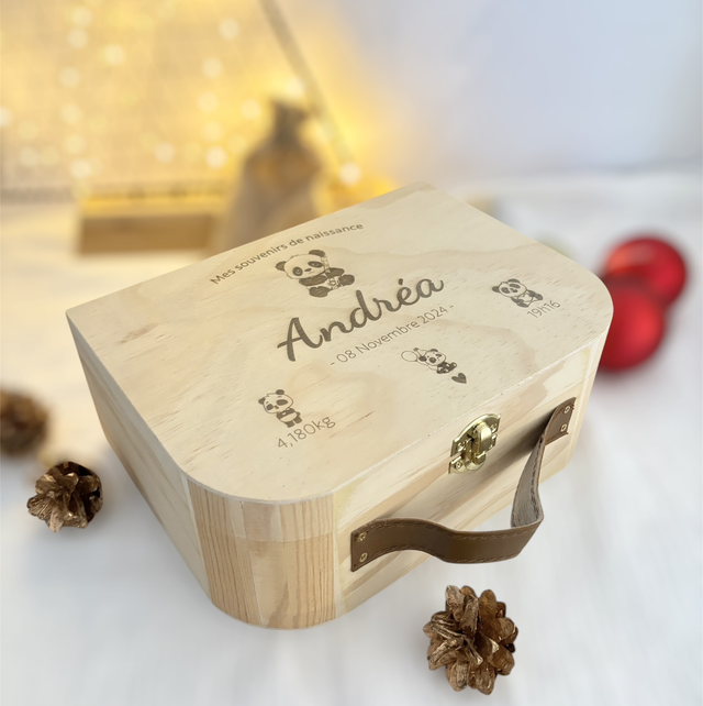 Boîte / valisette à souvenirs en bois personnalisée 