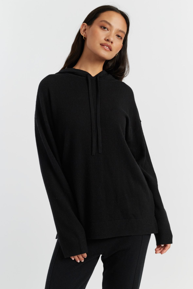 Black Chinti &amp; Parker Wool/Cashmere Relaxed Hoody