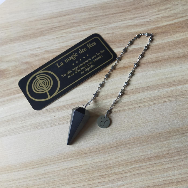 Pendule tourmaline noir - Zodiaque Taureau - 0067PD