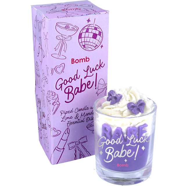 Good Luck Babe! Piped Candle