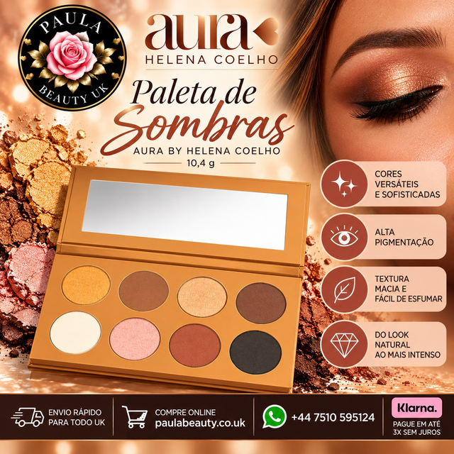 Paleta de Sombras Aura By Helena Coelho, 10,4g