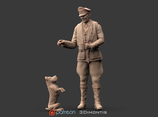 3Dimontis - WW2 Luftwaffe Pilot with Dog