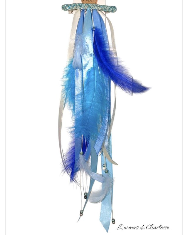 Barrette Amérindienne "Bleu"