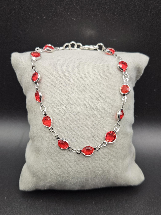 Bracelets en pierre de zircon rouge