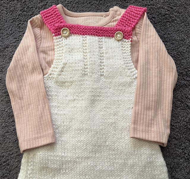 White and pink dress 3-6months 