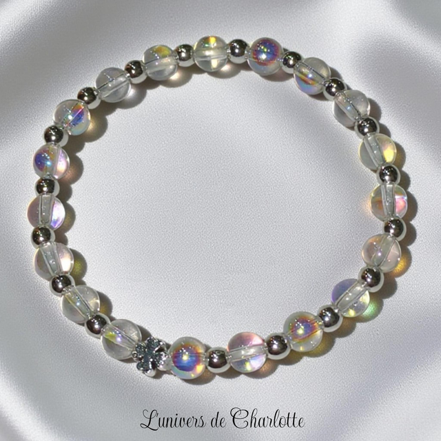 Bracelet "Cristal de roche" - Perle 6 mm - REF69