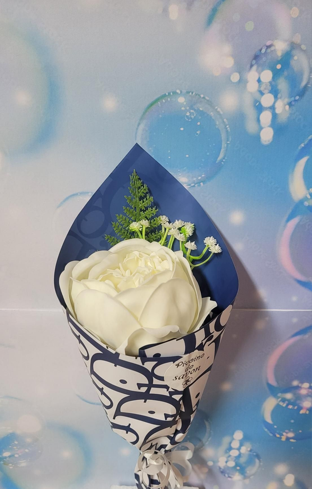 Pivoine de savon blanche