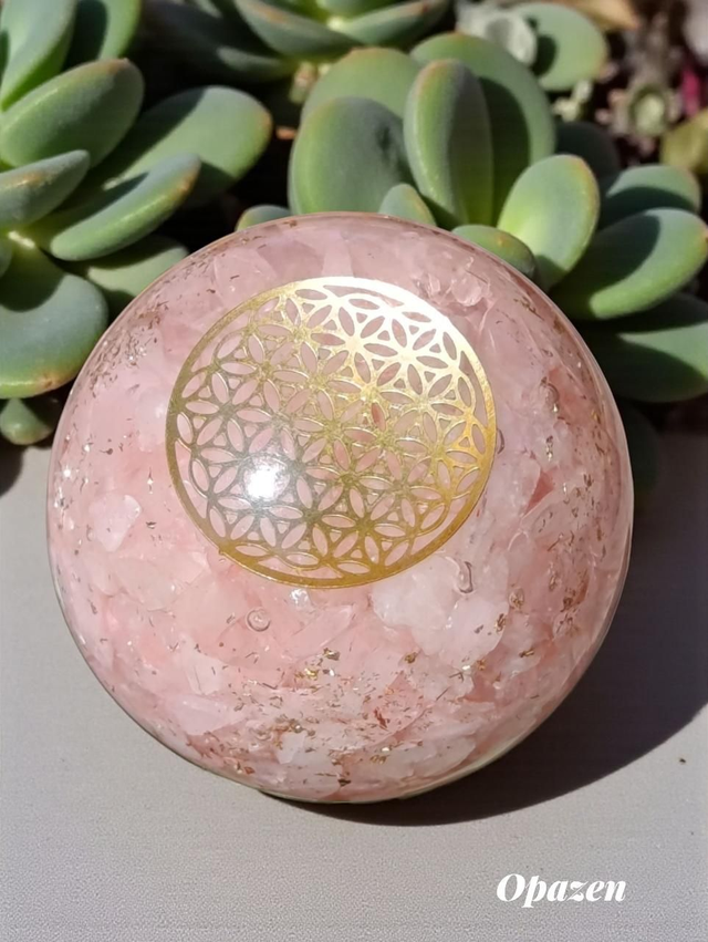 Sphère Orgonite Quartz rose 