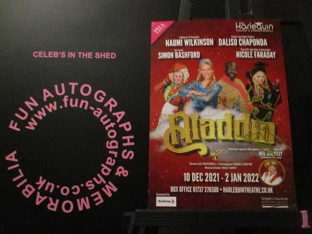 Nicole Faraday Authentic Autographed 7x5 Aladdin Panto Flyer (1)(SEE PIC)
