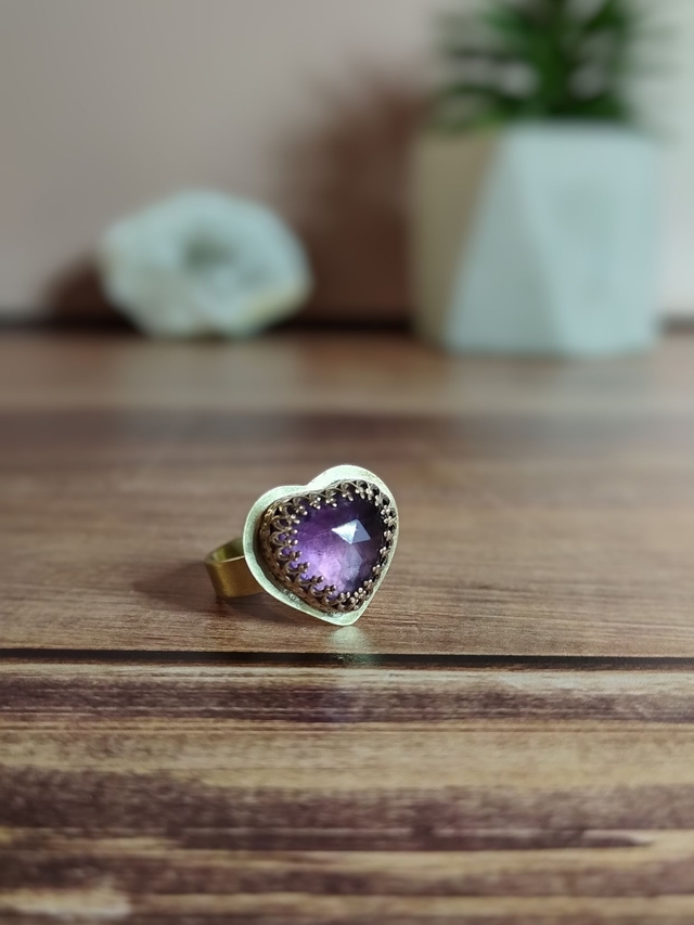 Bague cœur d&#039;Améthyste