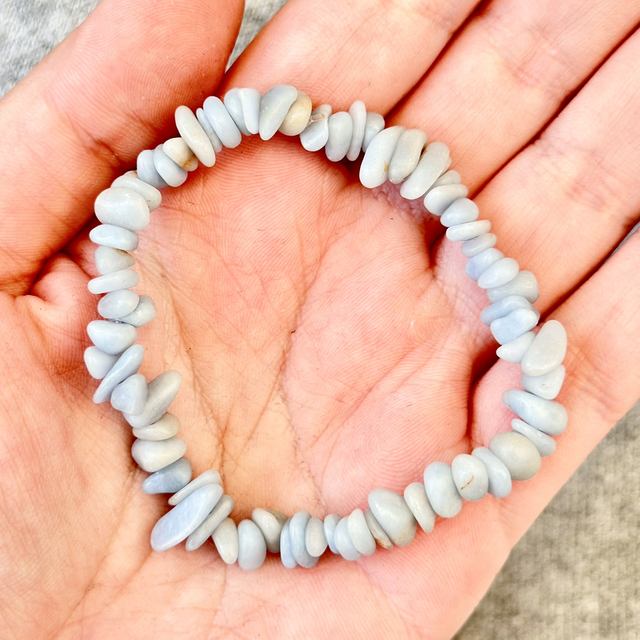 Angelite chip bracelet