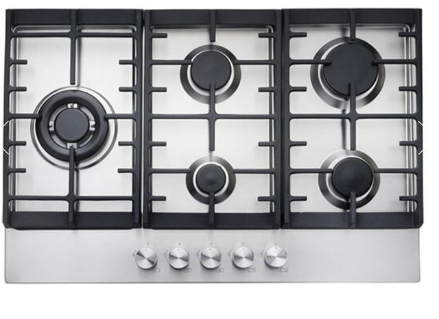 Teknix SCGH751B Gas On Glass Hob 75Cm Black Glass