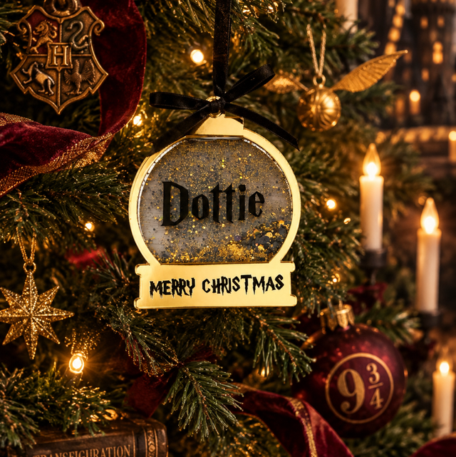 Magical Wizarding Style Personalised Snowglobe Christmas Decoration