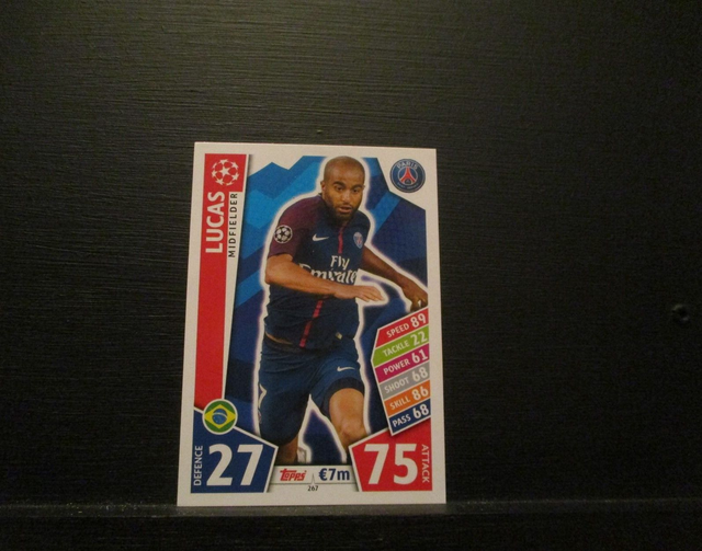 Lucas - UEFA Champions League Match Attax 2017/18 Original Trading Card #267