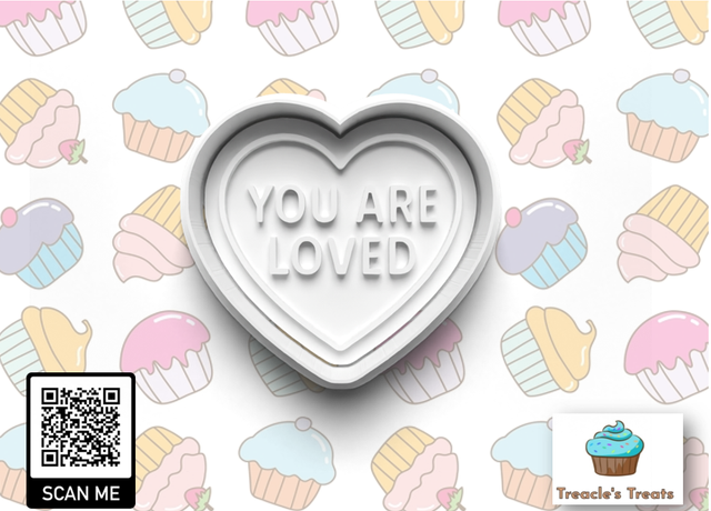 You are loved Fondant/cookie stamp with cutter