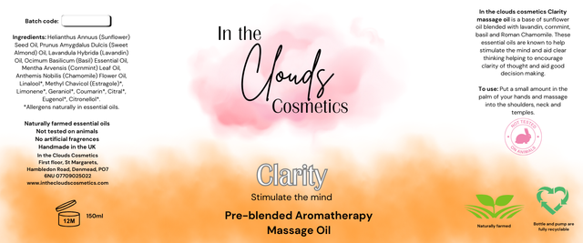 Clarity Pre-Blended Aromatherapy massage oil