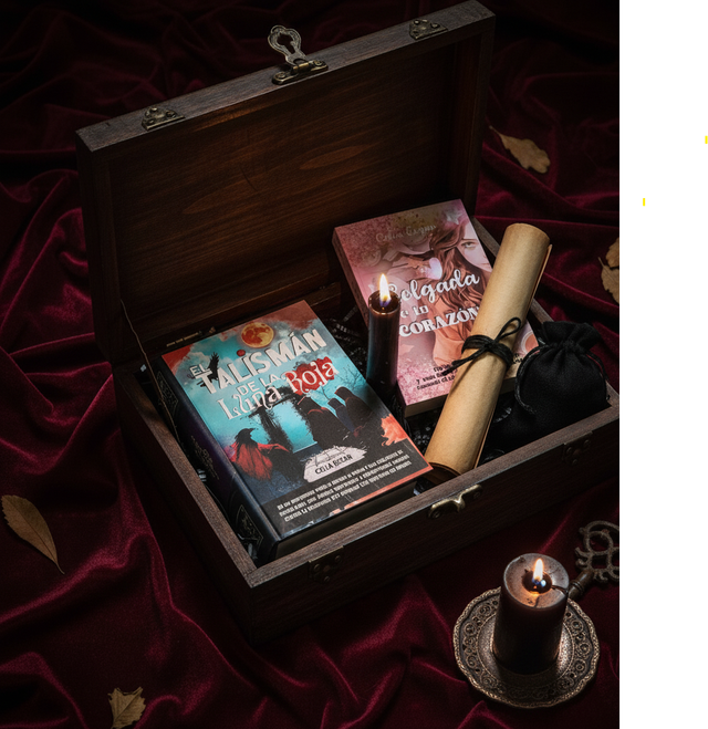La Caja Gótica: 2 Libros dedicados, Vela, Té y Kit de Ritual
