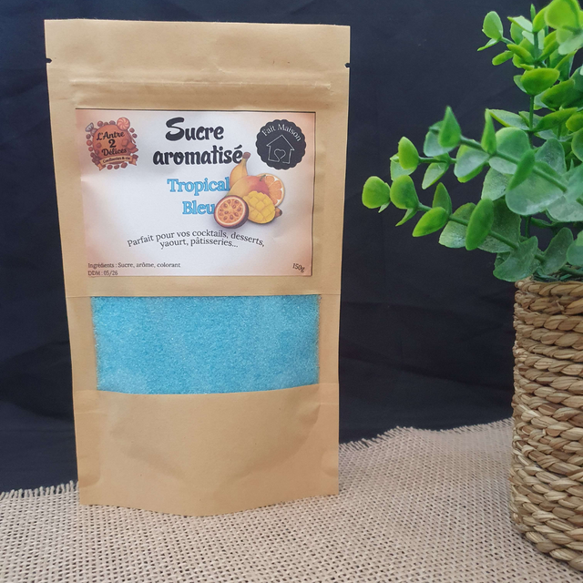 Sucre Aromatisé Tropical Bleu - 150g