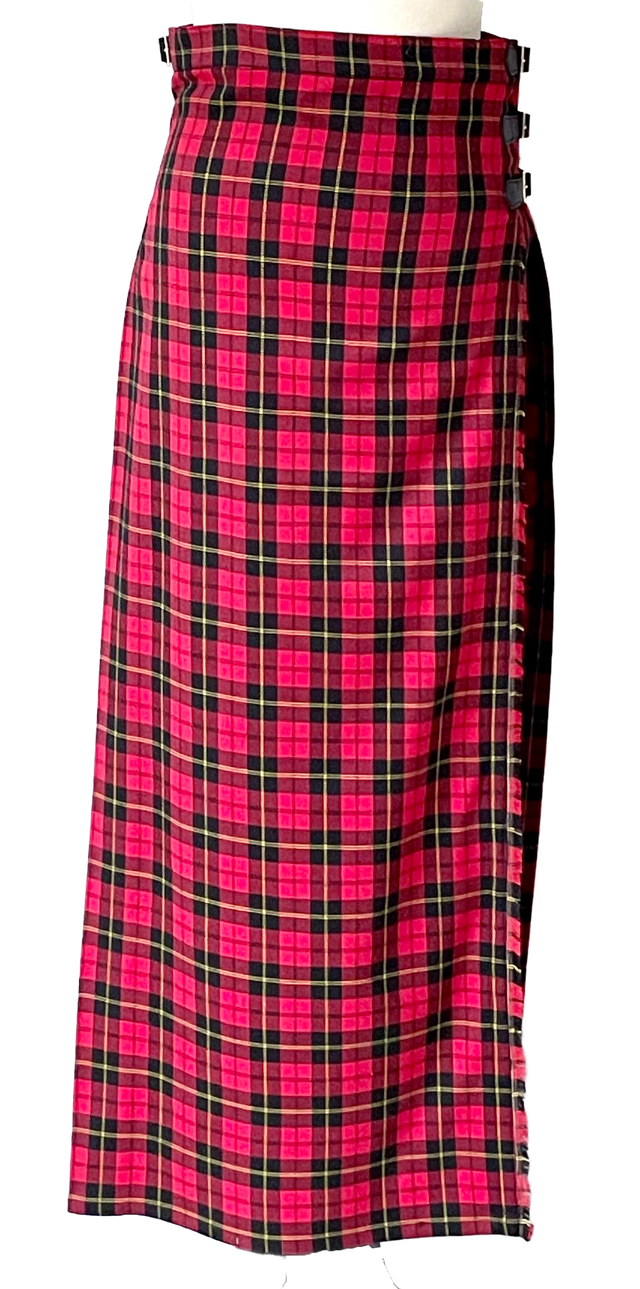 Kilt long tartan rouge & noir - taille 40 (fr)