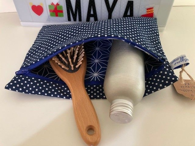 Pochette zippée M en coton